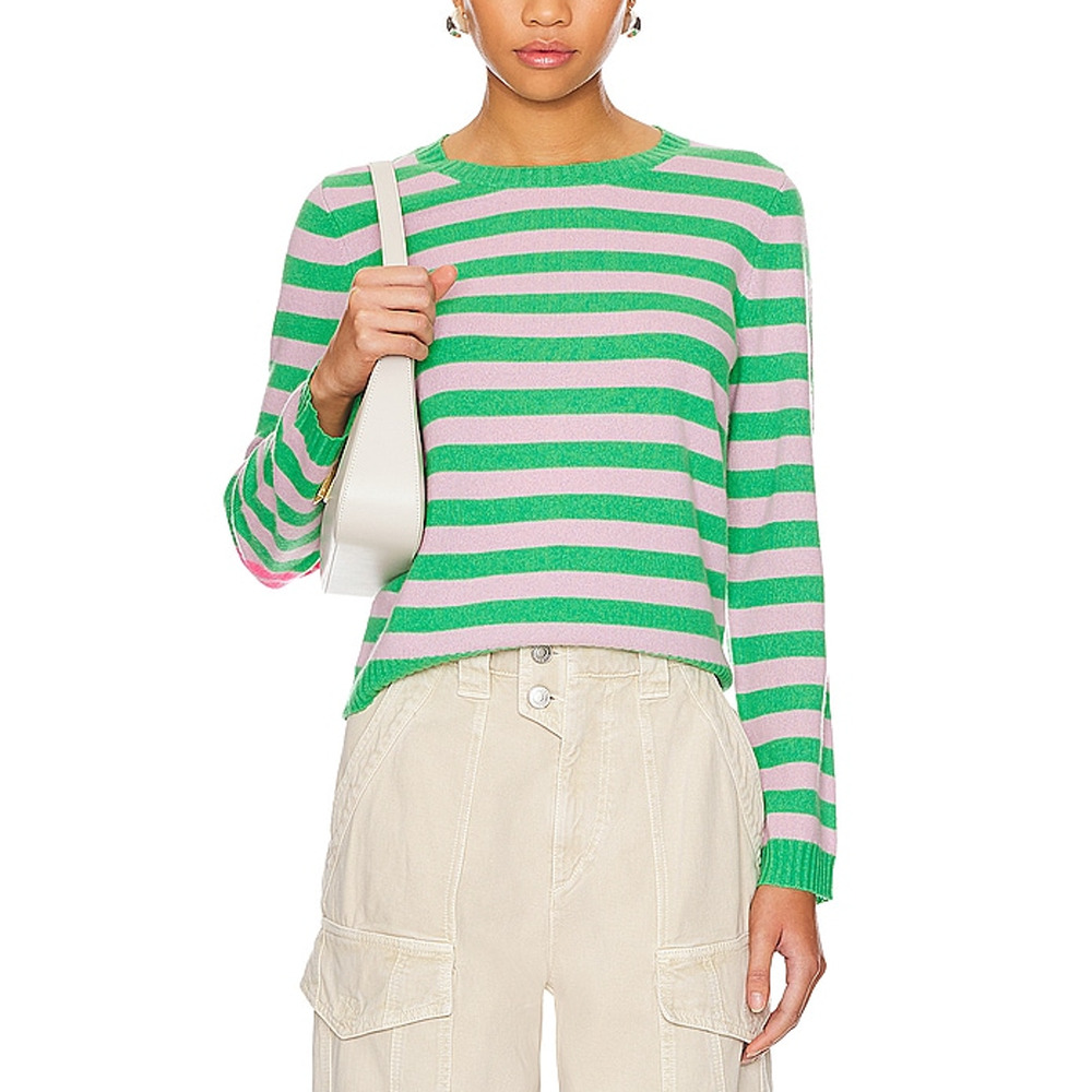 Jumper 1234 'Stripe' Green Love Heart Patch Crew Sweater Size 1 - NWT